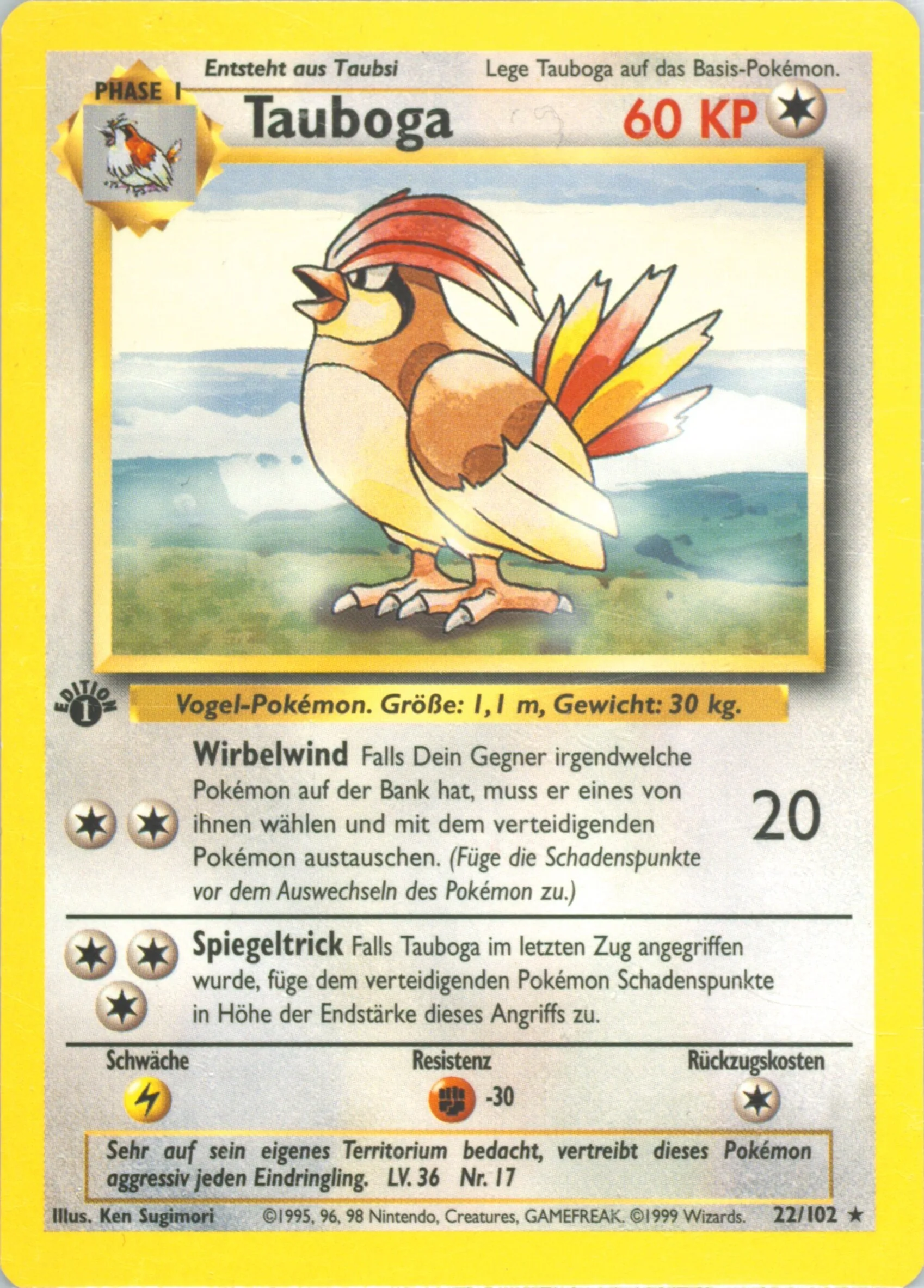 Pidgeotto, Base Set (1st Edition & Shadowless)