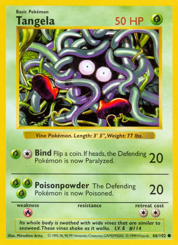 Tangela, Base Set (1st Edition & Shadowless)