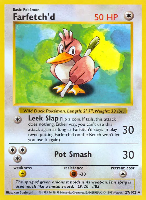 Farfetch'd, Base Set (1st Edition & Shadowless)