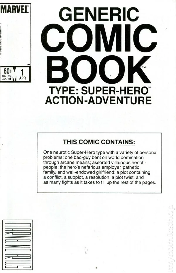 Generic Comic, Marvel Comics · 1984